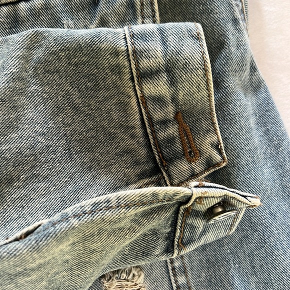 NWT Oversized Distressed Denim Maxi Trench - Picture 4 of 9